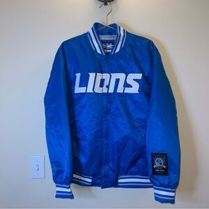 Detroit Lions Satin Varsity Jacket Ultra Game Men’s M NWT‎